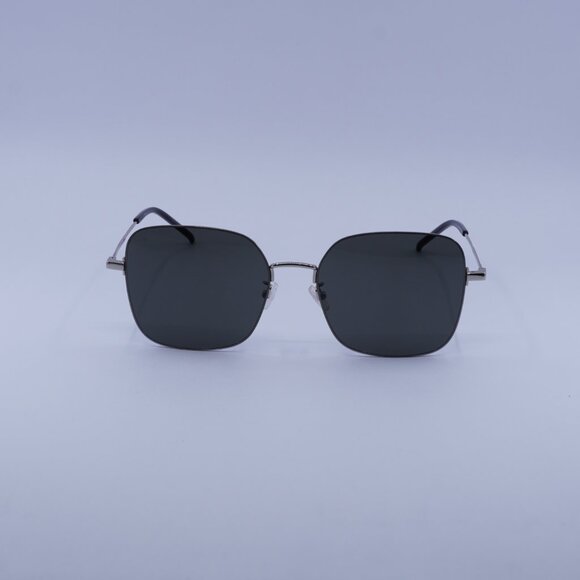 Saint Laurent SL410 WIRE 004 Sunglasses Silver Square Frame, Grey Lenses - Picture 2 of 10